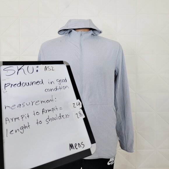 Lululemon Men's Heathered Sea Salt Long-Sleeve Surge Warm Full Zip Hoodie Sz XL - Picture 8 of 8